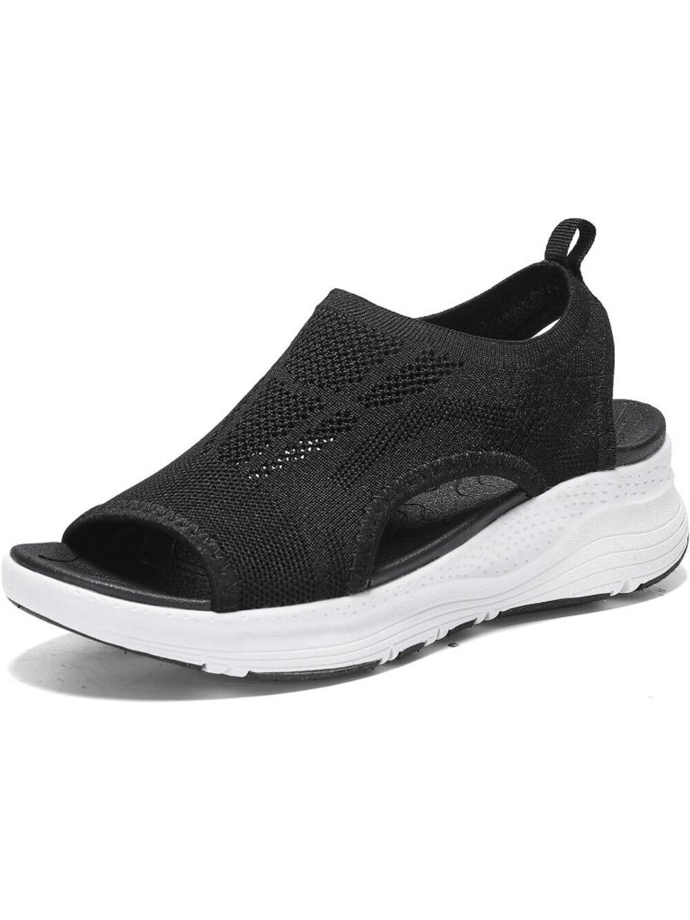 Women's Black White Summer Comfortable Arch Support Orthotic Walking Sandals